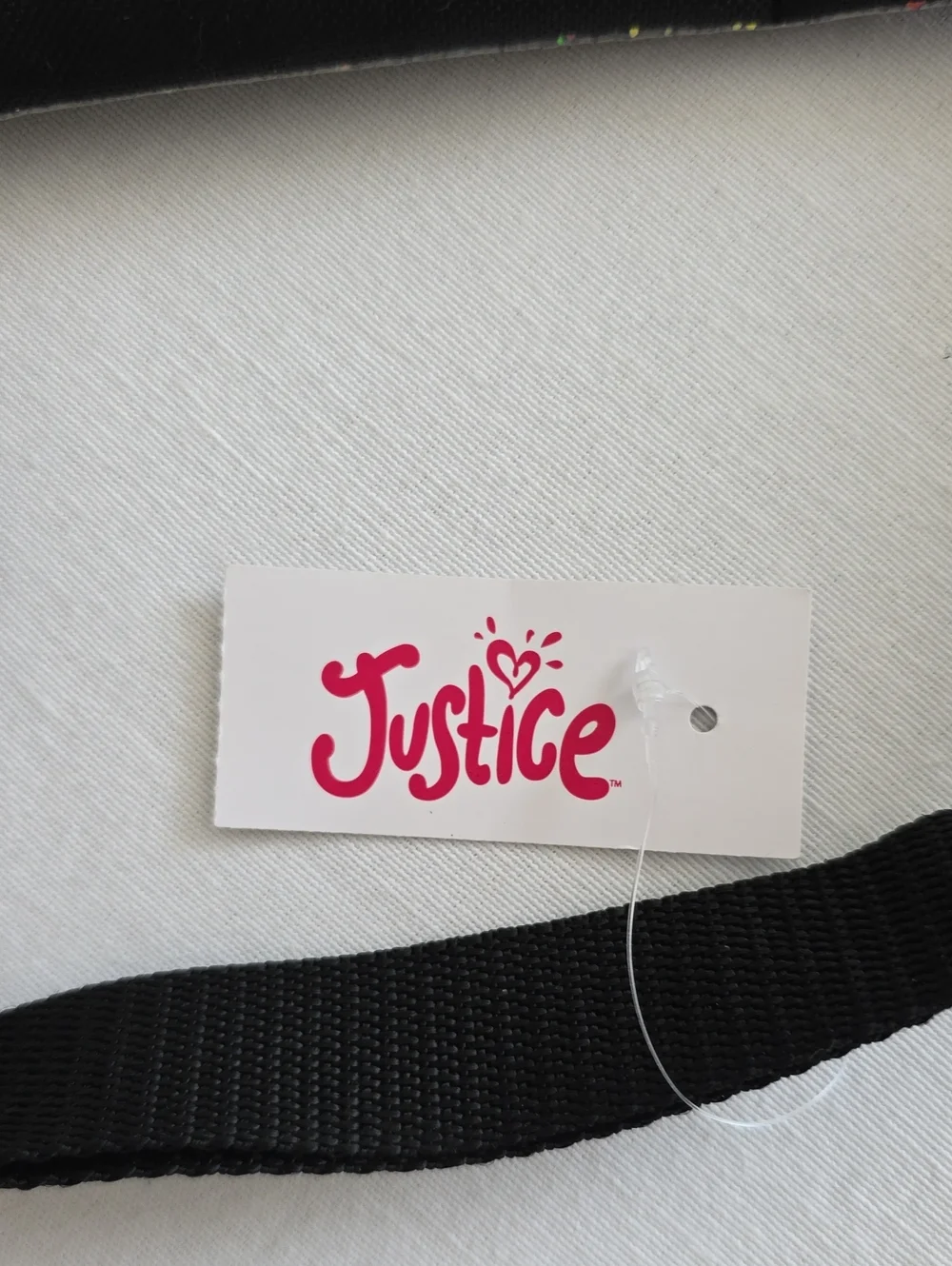 Justice Girls Belt Bag Metallic Confetti Under Plastic Nylon Adjustable Strap